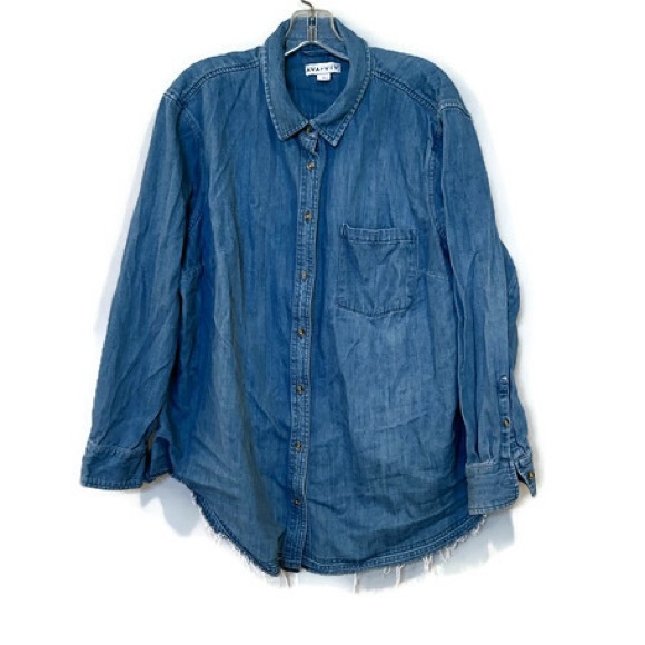 Ava & Viv Tops - Ava & Viv Blue Button Down Shirt